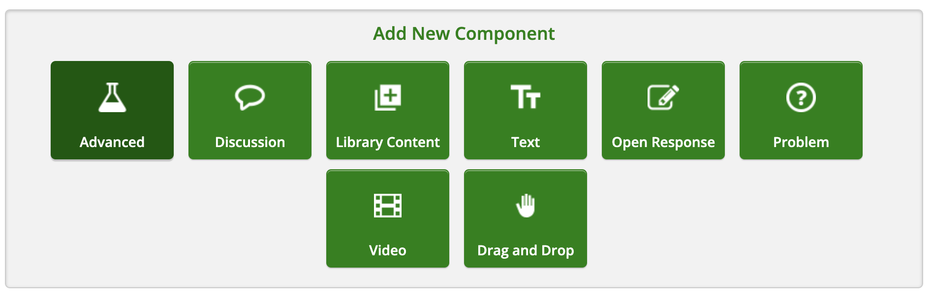 Add New Advanced Component