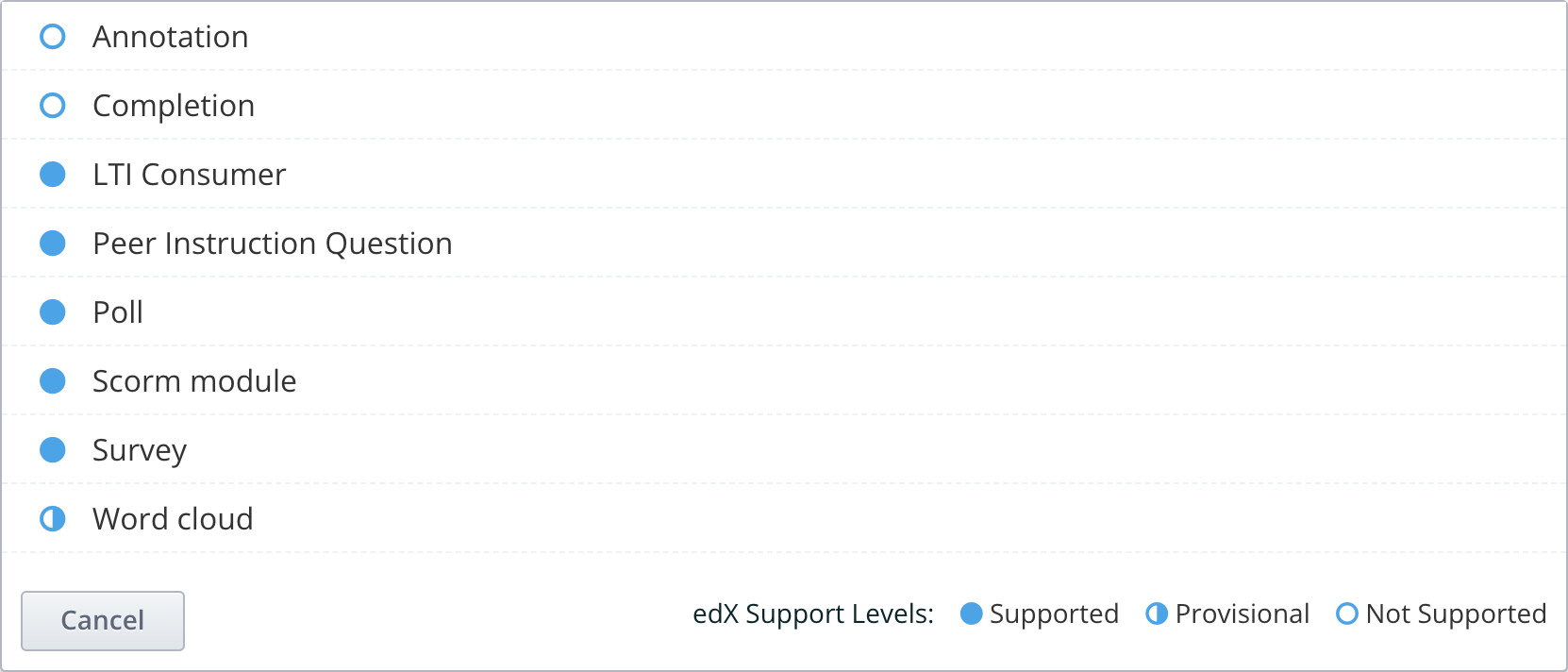 Select Scorm module