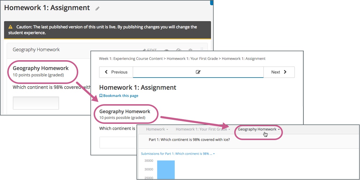 The identifying display name for a problem in Studio, the LMS, and Insights.