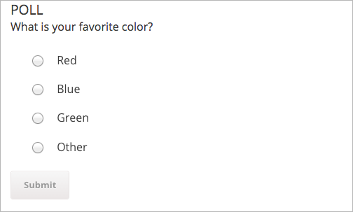 The poll component in Studio, showing the default example poll.