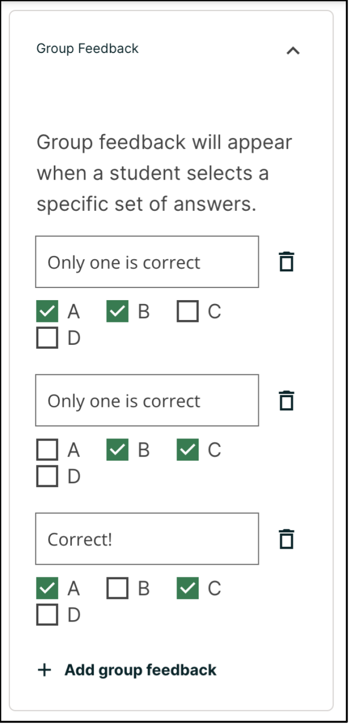 An example of group feedback.