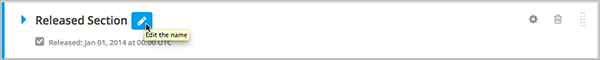 The Edit Section Name icon.