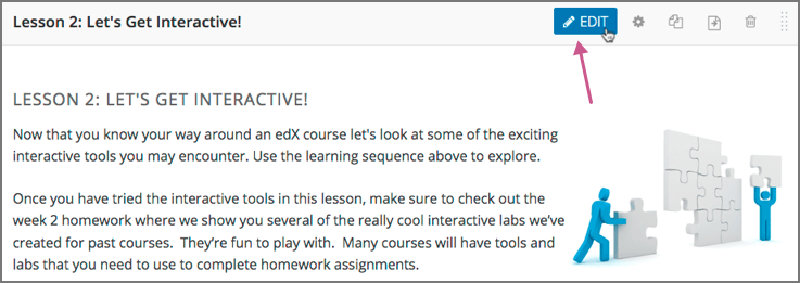 A component with the Edit icon indicated in the toolbar.